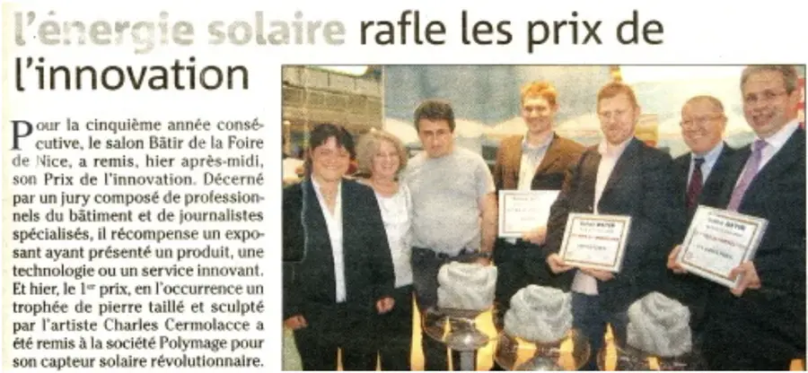 Coupure de presse : Prix de l’innovation du salon Bâtir